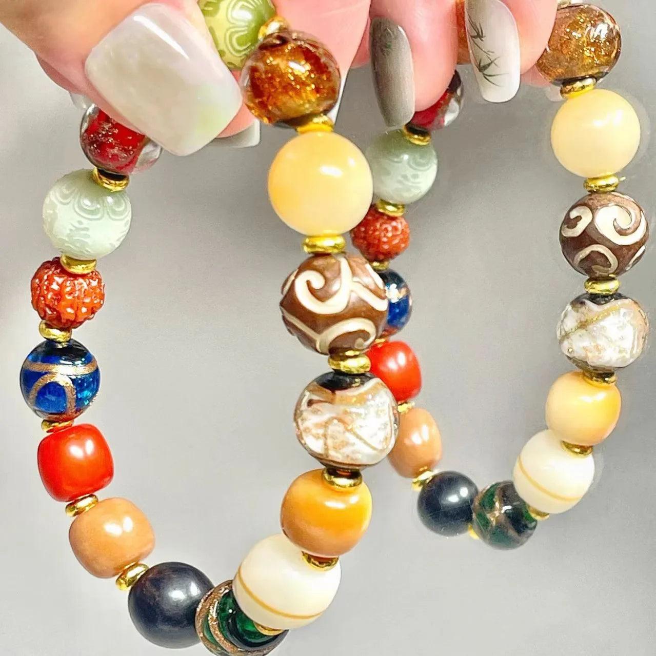 Five Road Wealth Deity Bodhi Seed Five Elements Transient Incense Ash Lapis Lazuli Bodhi Root Multi Treasure 18 Seeds Buddha Bea - Buddha bead​