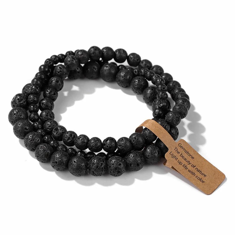 Pink Zebra Beads Bracelet Women 4 6 8mm Natural Stone Turquoises Agates Tiger Eye Quartz Beaded Bracelets Set Men Friend Jewelry - Buddha bead​