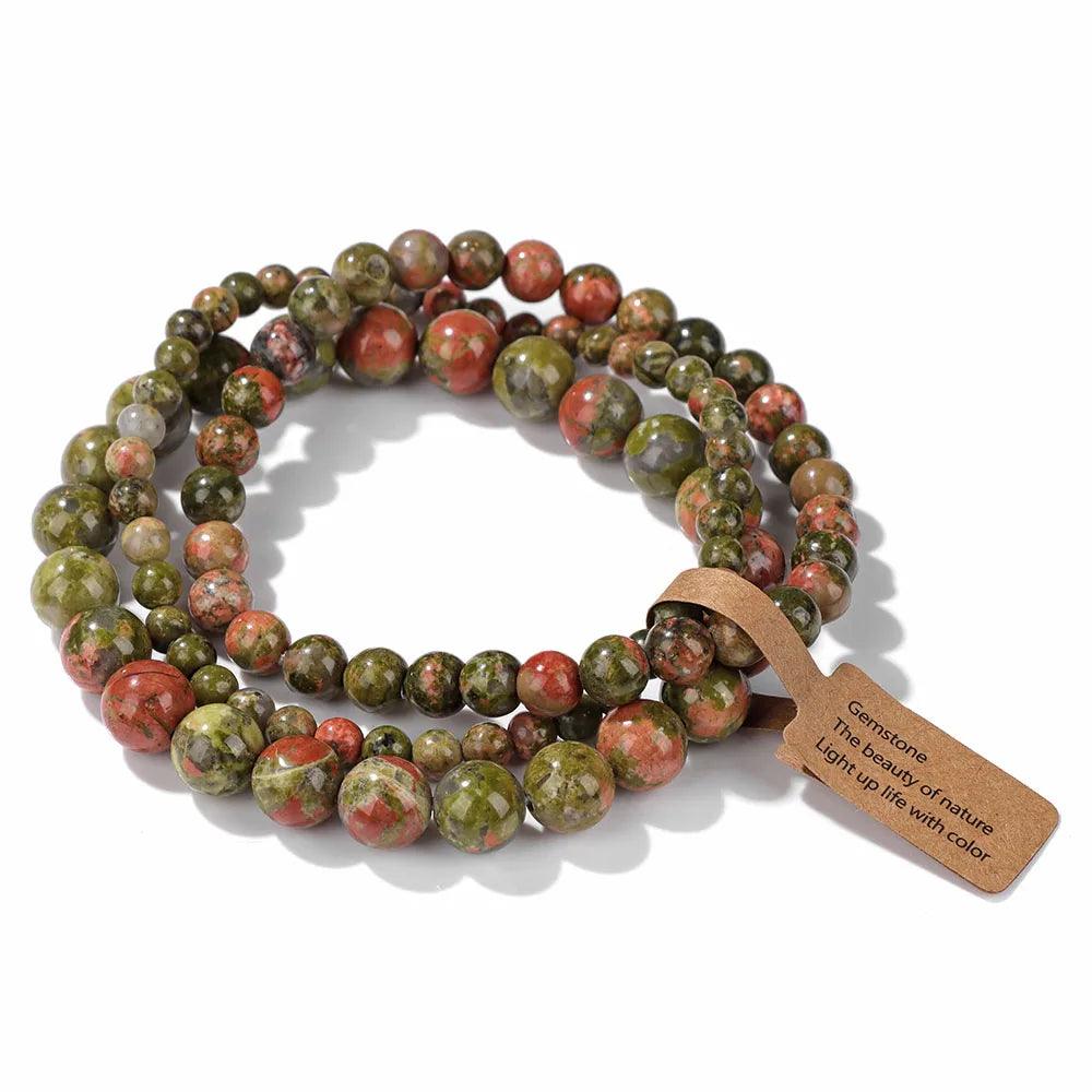 Pink Zebra Beads Bracelet Women 4 6 8mm Natural Stone Turquoises Agates Tiger Eye Quartz Beaded Bracelets Set Men Friend Jewelry - Buddha bead​