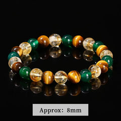 Change Better Natural Yellow Tiger Eye Stone Green Agate Citrine Mixed Bracelets Women Men Lucky Wealth Handmade Stretch Jewelry - Buddha bead​
