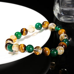Change Better Natural Yellow Tiger Eye Stone Green Agate Citrine Mixed Bracelets Women Men Lucky Wealth Handmade Stretch Jewelry - Buddha bead​