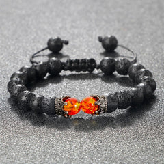 Black Volcanic Crown Bracelet Charm Tiger Eye Beads Lava Rock Bracelet For Men Women Braided Bracelets Handmade Jewelry Pulseira - Buddha bead​