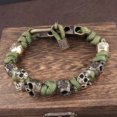 Unique Design Skull Bracelets Men Vintage Adjustable Handmade Woven Bracelet Punk Rock Motorcycle Male Jewelry Gift Dropshipping - Buddha bead​