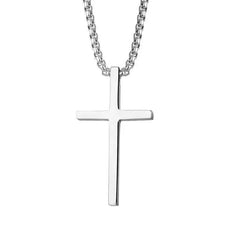 Simple Geometric Cross Pendant Necklace For Women Metal Jewelry Silver Color Chain Choker Men Party Gift Accessories - Buddha bead​