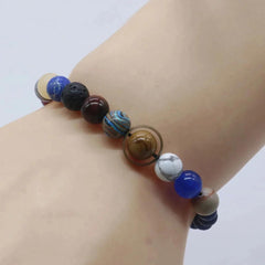 Cosmic Solar System Bracelet Eight Planets Bracelet Handmade Beaded Stretch Bracelet Couple Friend Sky Trendy Jewelry Gift - Buddha bead​