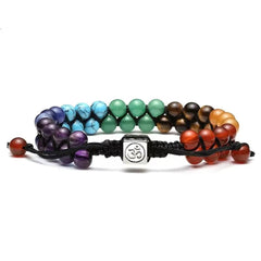 Top Plaza 7 Chakra Treatment Crystal Bracelet Yoga Stone Adjustable Beads Bracelet Meditation Relaxation Anxiety for Women - Buddha bead​