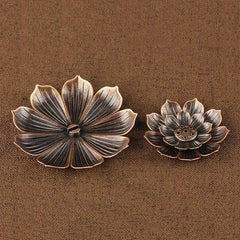 Alloy Incense Burner Stick Holder Buddhism Lotus Line Incense Plate Sandalwood Coil Base Temples Yoga Studios Home Decoration - Buddha bead​