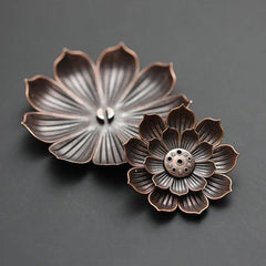 Alloy Incense Burner Stick Holder Buddhism Lotus Line Incense Plate Sandalwood Coil Base Temples Yoga Studios Home Decoration - Buddha bead​