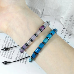 New 6*6mm Cylindrical Natural Stone Tiger Eye Agate Bead Bracelets Women Men Fashion Adjustable Bracelet Pulsera Hombre Jewelry - Buddha bead​
