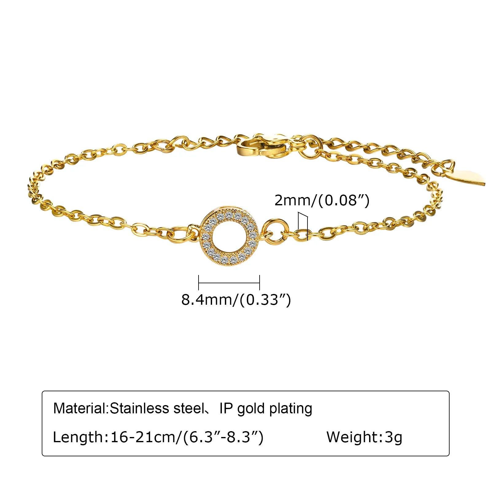 Statement Stainless Steel Chain Bracelet for Women, Vantage 18k Gold Plated Elegant Jewerlry - Buddha bead​