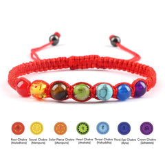 Hand Woven 7 Chakra Bracelet For Men Women 6mm Natural Stone Healing Balance Bracelet Couple 7 Chakra Bead Bangle Prayer Jewelry - Buddha bead​