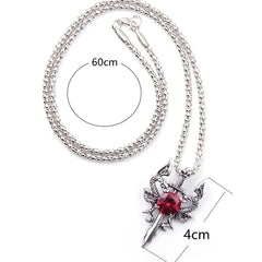 1 Gothic Dragon Water Diamond Long Necklace Men's Dominant Retro Dragon Necklace - Buddha bead​