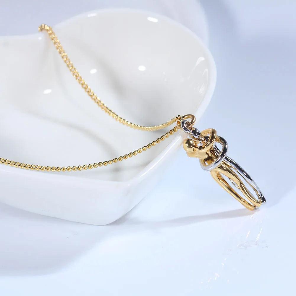 Hip Hop Enbrace Couple Pendant For Women Men Punk Lovers Hug Necklace Promise Jewelry Party Gifts New Fashion - Buddha bead​
