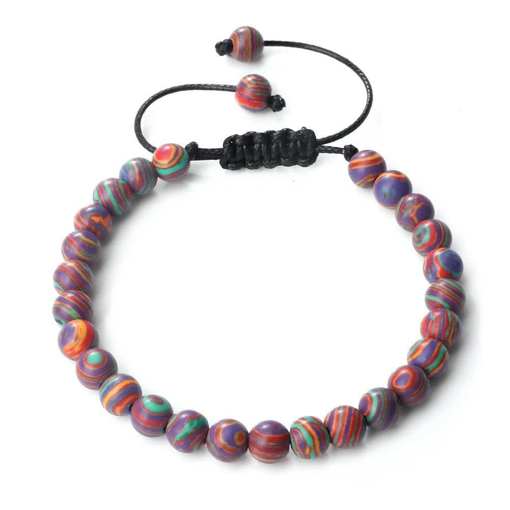 Classic Handmade Adjustable Natural Stones Bracelets For Women 6mm Malachite Beads Bangles Couples Yoga Chains Men Jewelry Gifts - Buddha bead​