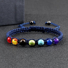 Hand Woven 7 Chakra Bracelet For Men Women 6mm Natural Stone Healing Balance Bracelet Couple 7 Chakra Bead Bangle Prayer Jewelry - Buddha bead​