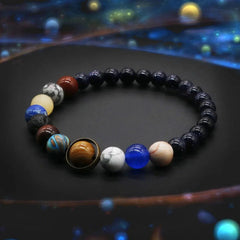 Cosmic Solar System Bracelet Eight Planets Bracelet Handmade Beaded Stretch Bracelet Couple Friend Sky Trendy Jewelry Gift - Buddha bead​