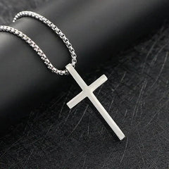 Simple Geometric Cross Pendant Necklace For Women Metal Jewelry Silver Color Chain Choker Men Party Gift Accessories - Buddha bead​