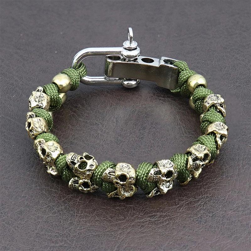 Unique Design Skull Bracelets Men Vintage Adjustable Handmade Woven Bracelet Punk Rock Motorcycle Male Jewelry Gift Dropshipping - Buddha bead​