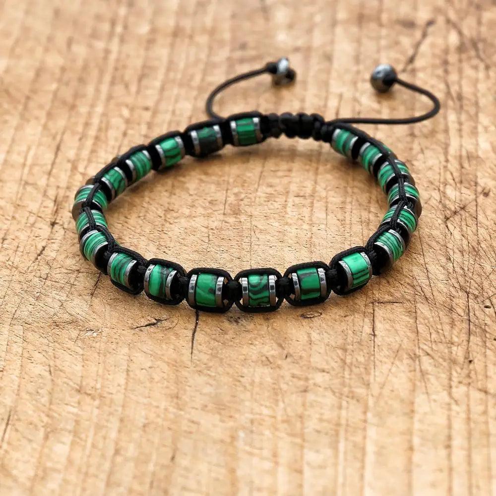 Handmade Man Jewelry Tiger Eye Stone Hematite Braided Bracelet Charm Bracelet for Couple - Buddha bead​