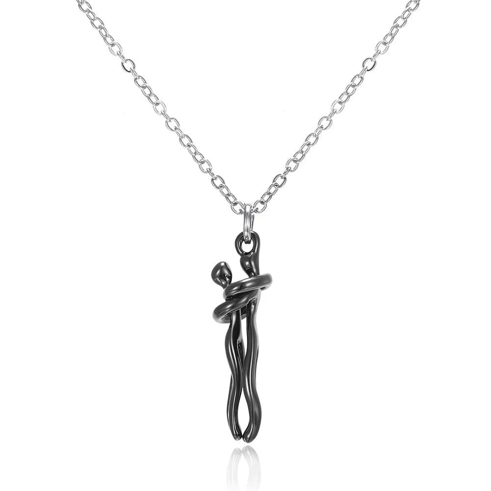 Hip Hop Enbrace Couple Pendant For Women Men Punk Lovers Hug Necklace Promise Jewelry Party Gifts New Fashion - Buddha bead​