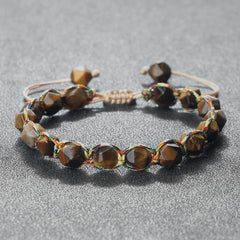 Handmade Bohemian Women Bracelets 8mm Cut Surface Natural Tiger Eye Stone Jasper Amethyst Beads Bracelets Men Yoga Jewelry Gifts - Buddha bead​