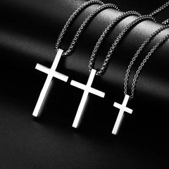 Simple Geometric Cross Pendant Necklace For Women Metal Jewelry Silver Color Chain Choker Men Party Gift Accessories - Buddha bead​