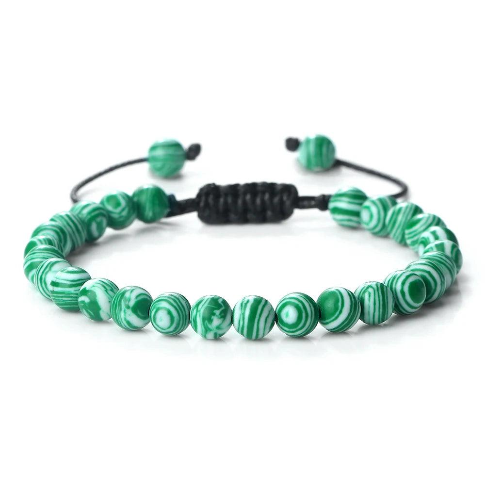 Classic Handmade Adjustable Natural Stones Bracelets For Women 6mm Malachite Beads Bangles Couples Yoga Chains Men Jewelry Gifts - Buddha bead​