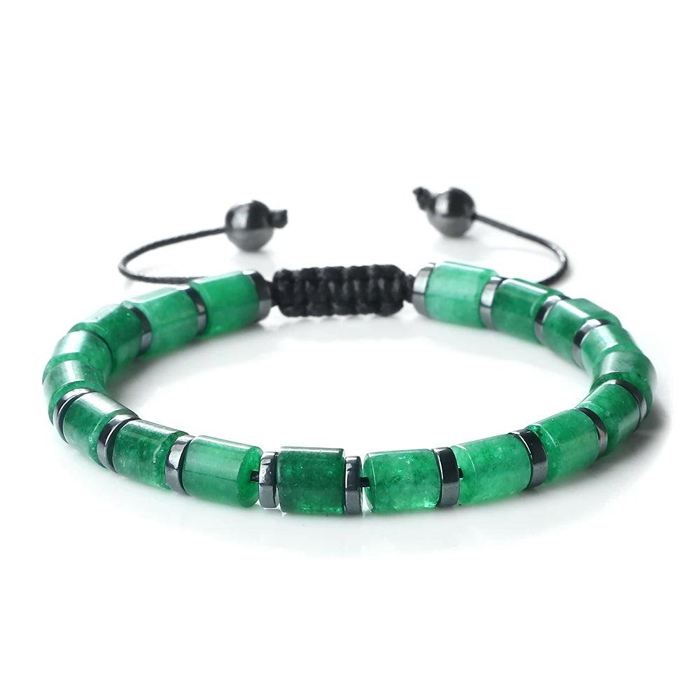 New 6*6mm Cylindrical Natural Stone Tiger Eye Agate Bead Bracelets Women Men Fashion Adjustable Bracelet Pulsera Hombre Jewelry - Buddha bead​